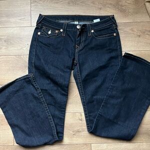 True Religión low-waisted bootcut jeans.